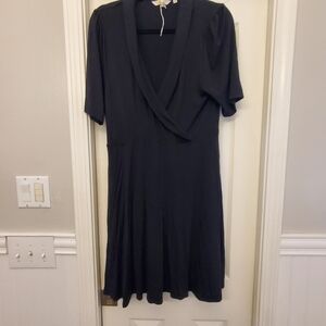 Boden Pullover Black Dress With Surplice Bodice Size 14L